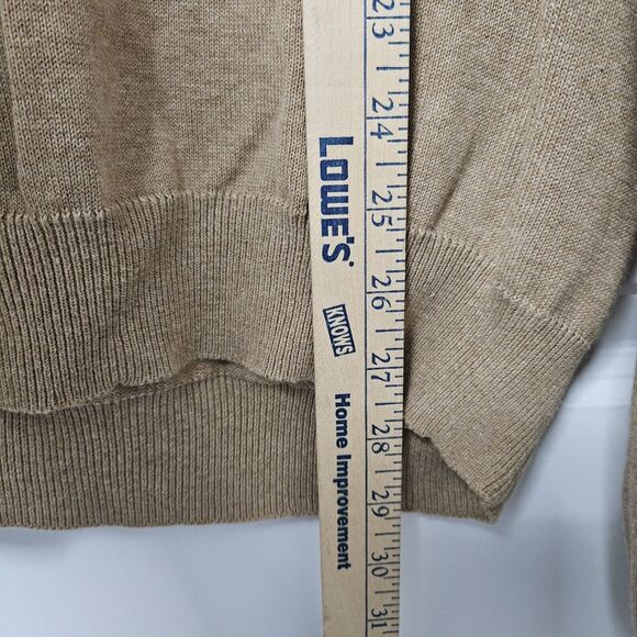 NWT Pro Tour Sweater Men's Medium Tan Mock Neck Cotton 1/4 Zip Golf Preppy - Picture 4 of 7